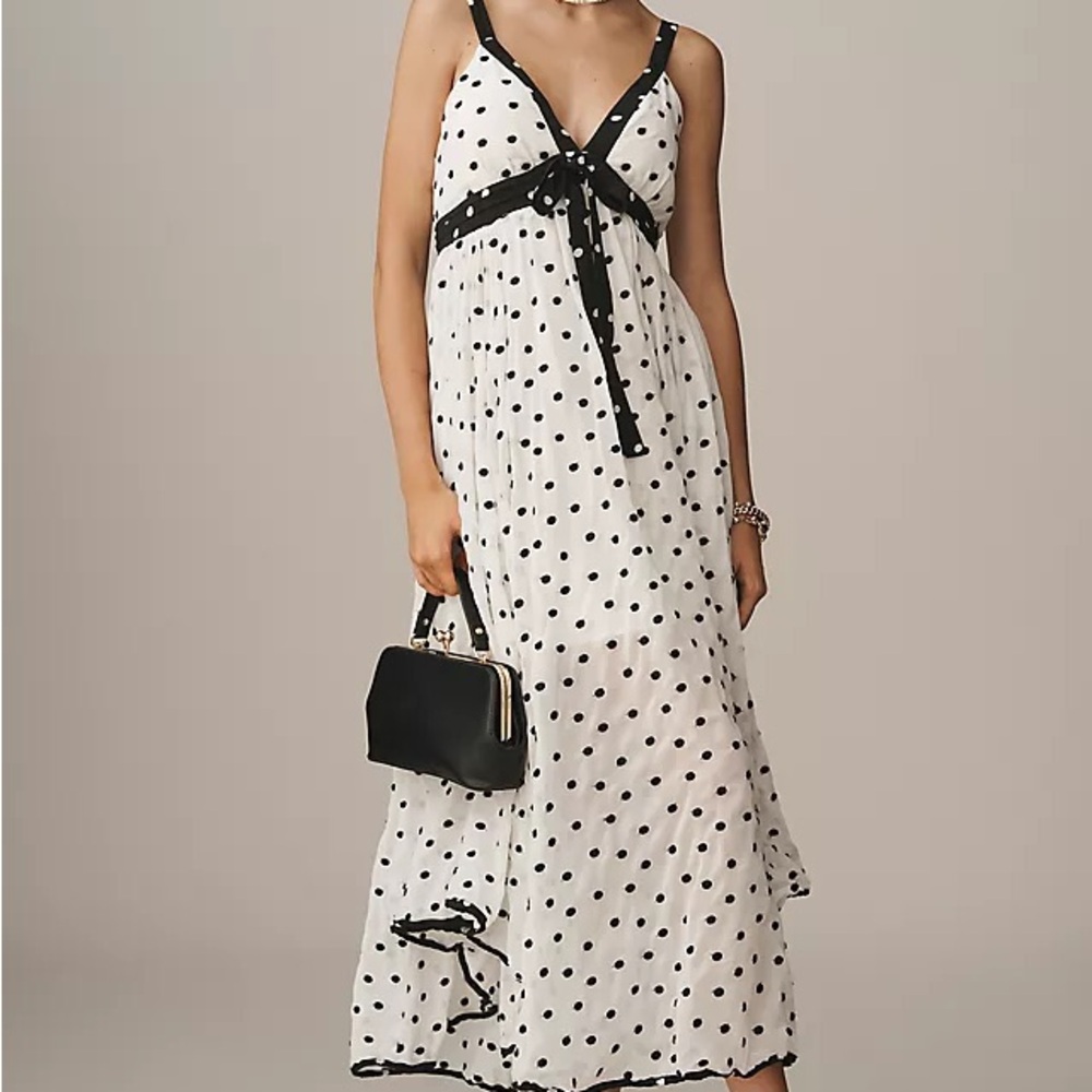 BNWT Anthropologie Black and White Polka Dot Dress